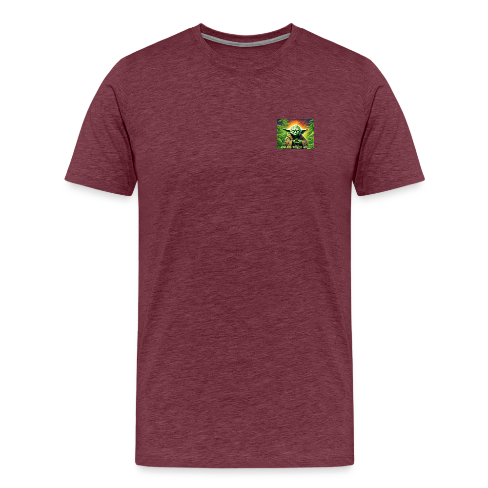 ENLIGHTENED YODA - MEN'S PREMIUM T-SHIRT - heather burgundy