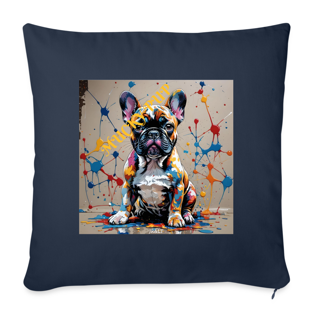 ROSIE-MUCKY PUP CUSHION WITH FILLING 45cm x 45cm - navy