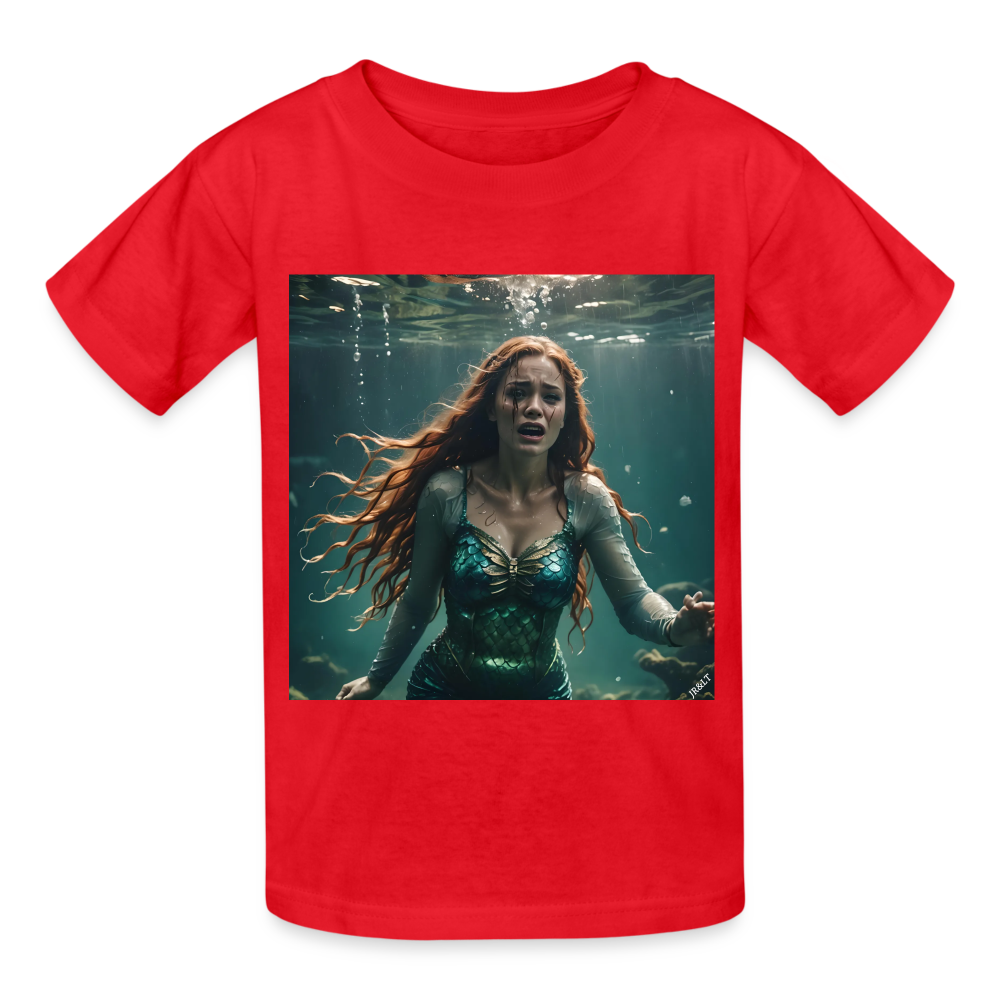 SOULESS MERMAID!! CHILDREN'S T-SHIRT - red