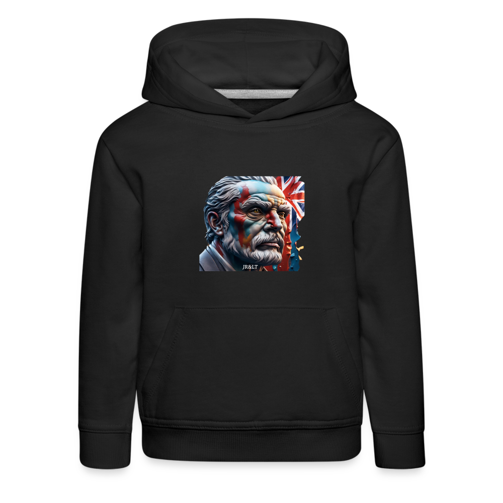 OLD MAN BRITAIN!! CHILDREN'S HOODIE - black