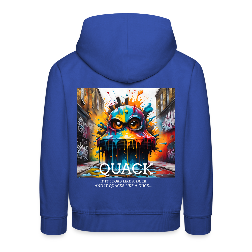 QUACK!! CHILDREN'S HOODIE - royal blue