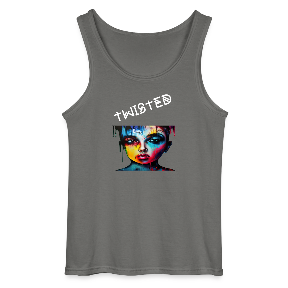 TWISTED - MEN'S TANK TOP - charcoal grey