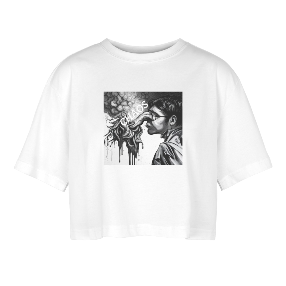 MARY JANE!! WOMEN'S OVERSIZED CROP TOP - white