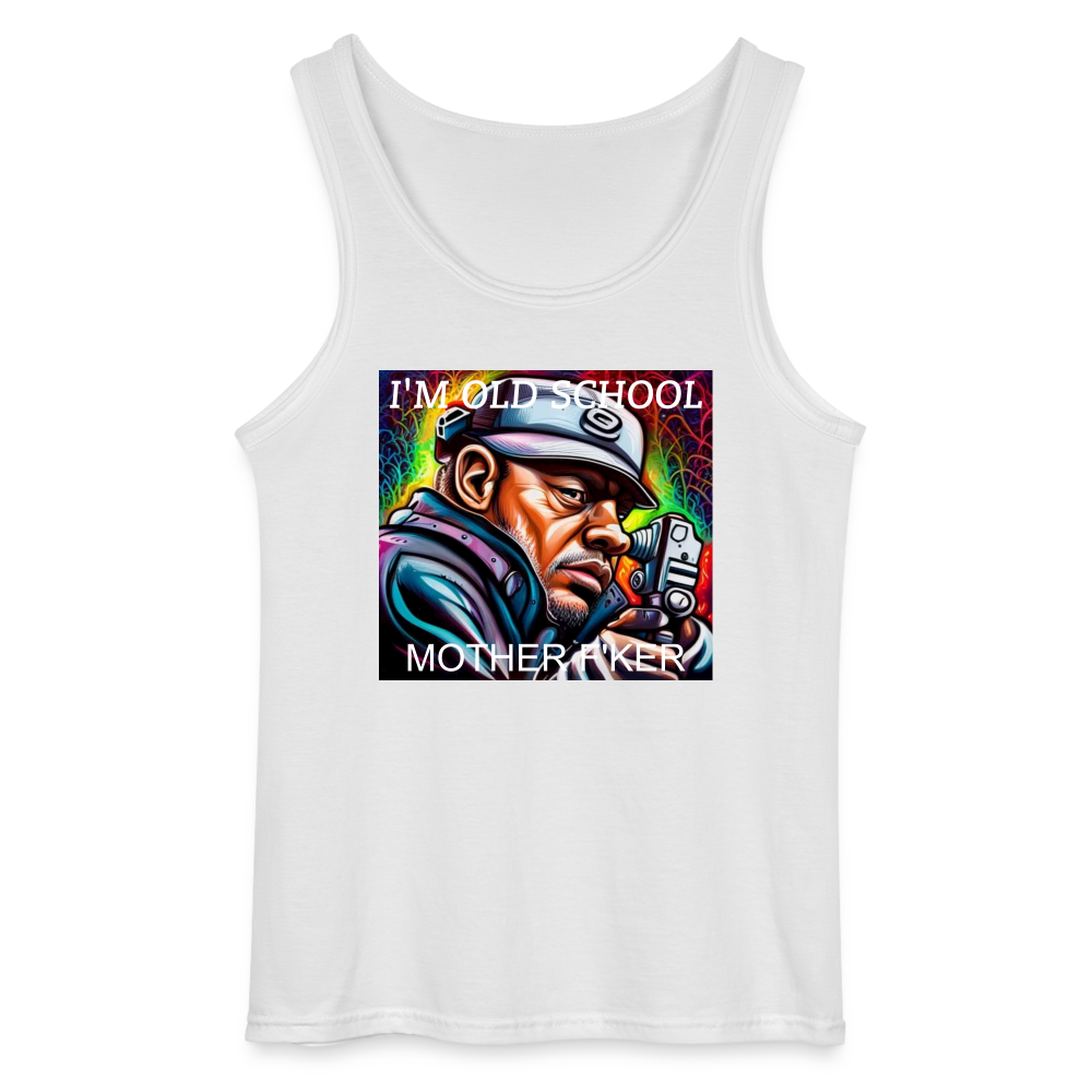 I'M OLD SCHOOL - MEN'S TANK TOP - white