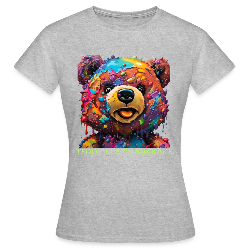 TEDDY BEAR'S BUKKAKE!! WOMENS T-SHIRT - heather grey