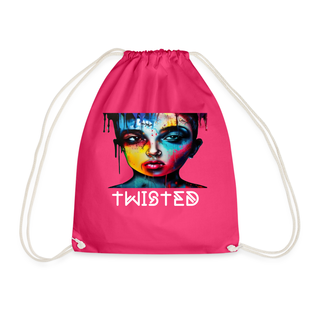 TWISTED!! DRAWSTRING BAG - fuchsia