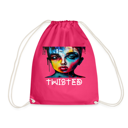 TWISTED!! DRAWSTRING BAG - fuchsia