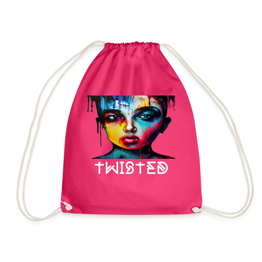 TWISTED!! DRAWSTRING BAG - fuchsia