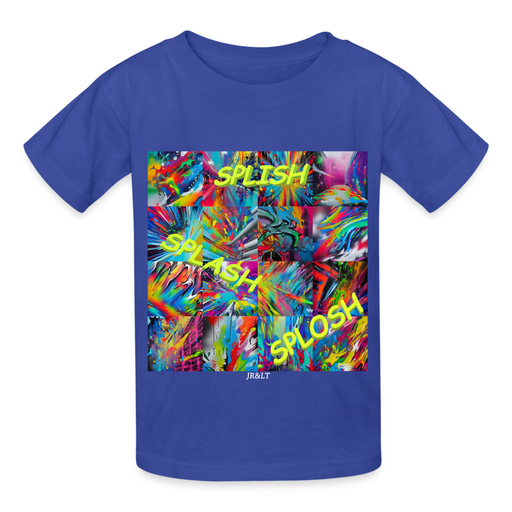 SPLISH SPLASH SPLOSH!! CHILDREN'S T-SHIRT - royal blue