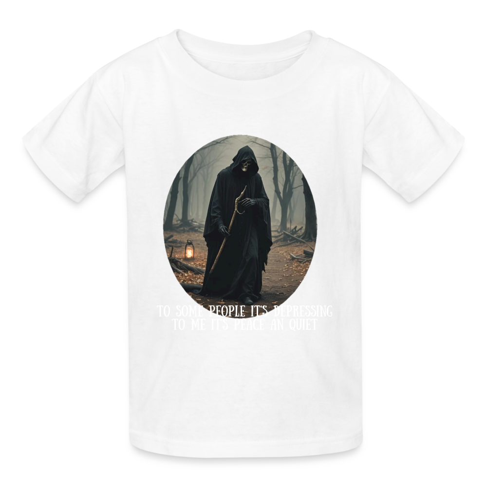 LONELY GRIM REAPER - CHILDREN'S T-SHIRT - white