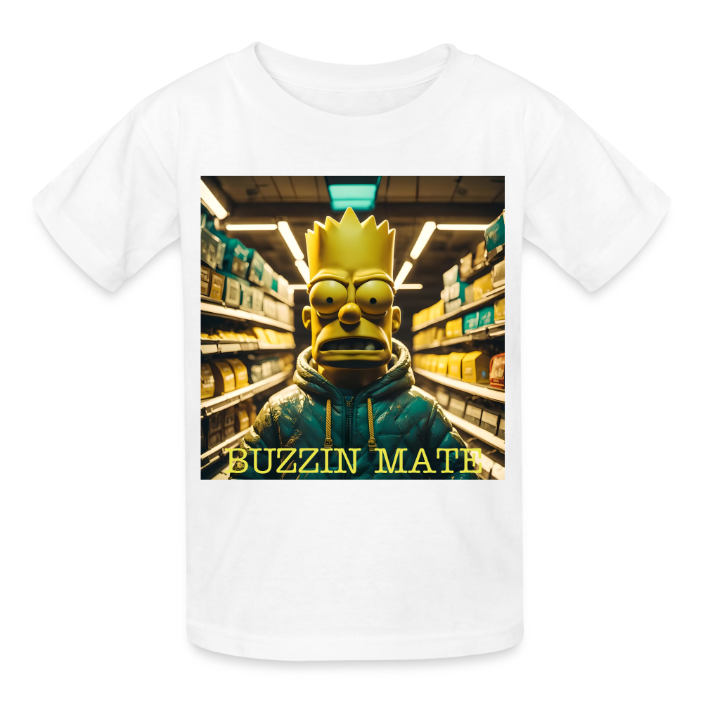 BUZZIN MATE - CHILDREN'S T-SHIRT - white