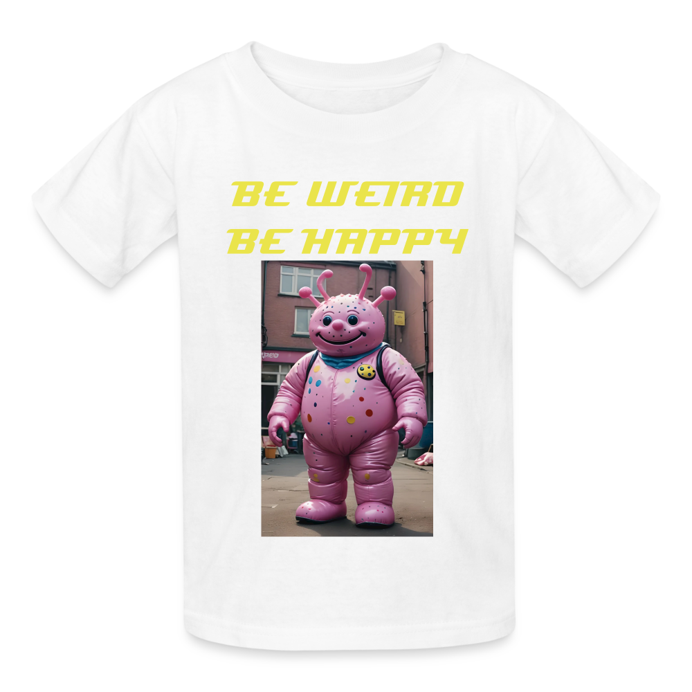 BE WEIRD BE HAPPY - CHILDREN'S T-SHIRT - white