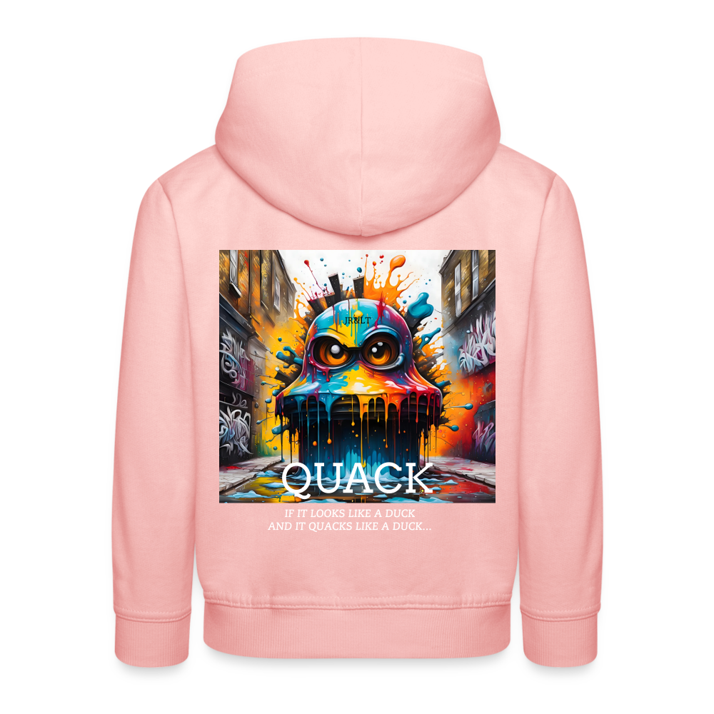 QUACK!! CHILDREN'S HOODIE - crystal pink