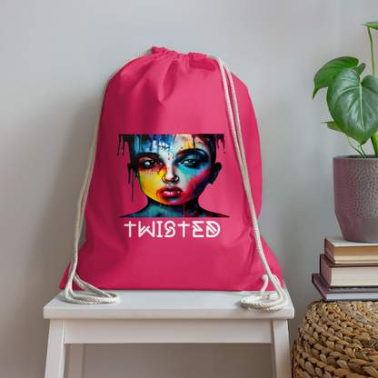 TWISTED!! DRAWSTRING BAG - fuchsia