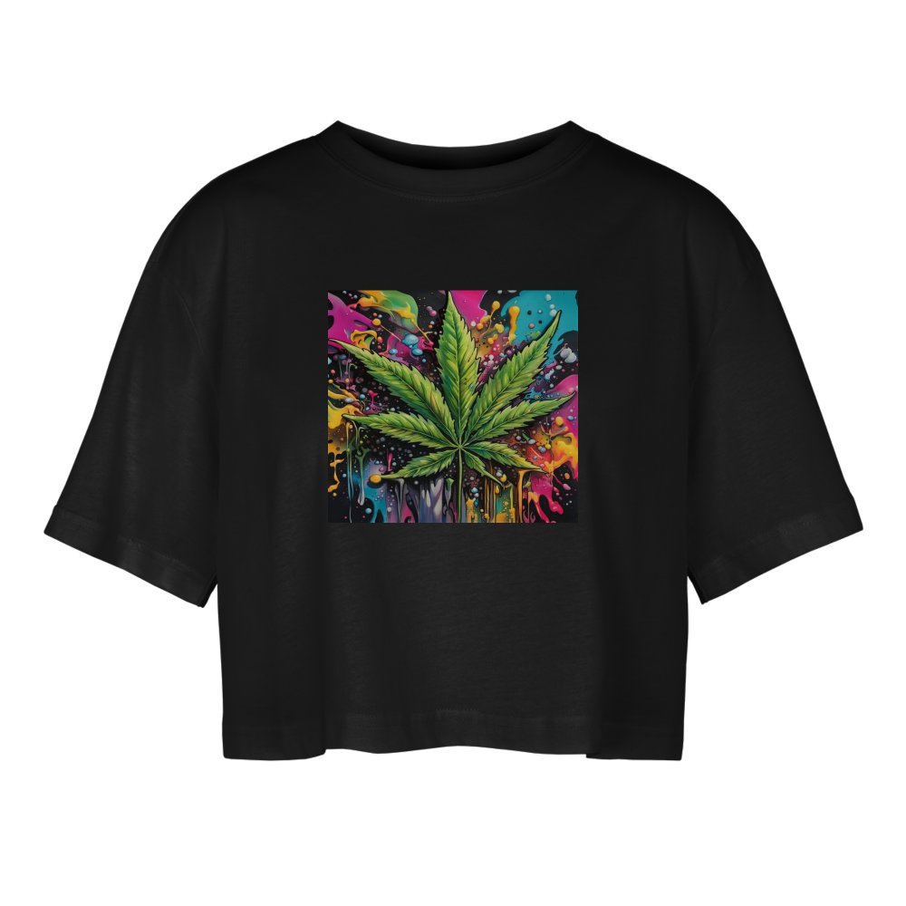 MARY JANE!! WOMEN'S OVERSIZED CROP TOP - black