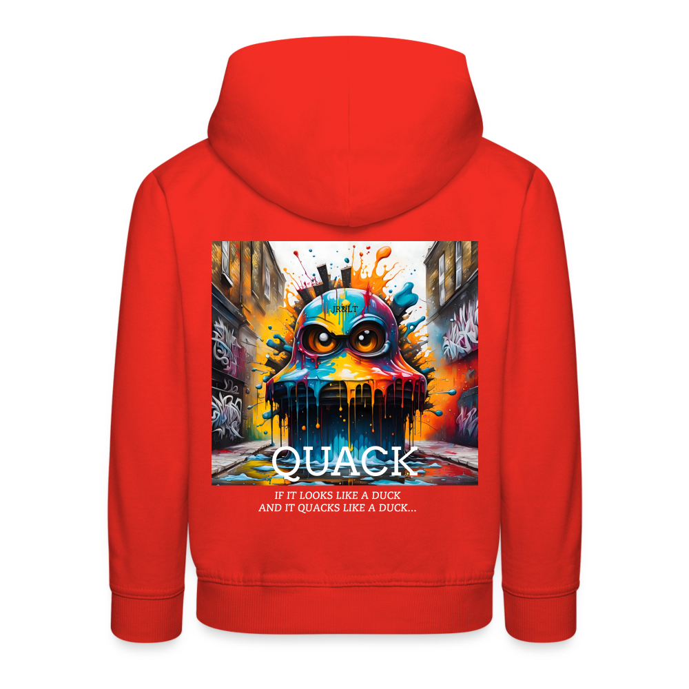 QUACK!! CHILDREN'S HOODIE - red