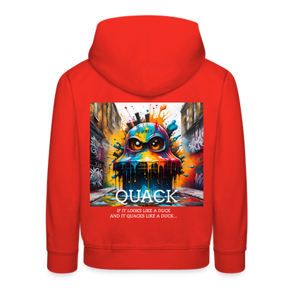 QUACK!! CHILDREN'S HOODIE - red