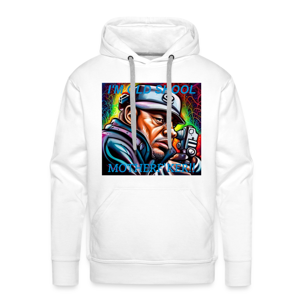 I'M OLD SKOOL MOTHERF'KER!! MEN'S HOODIE - white