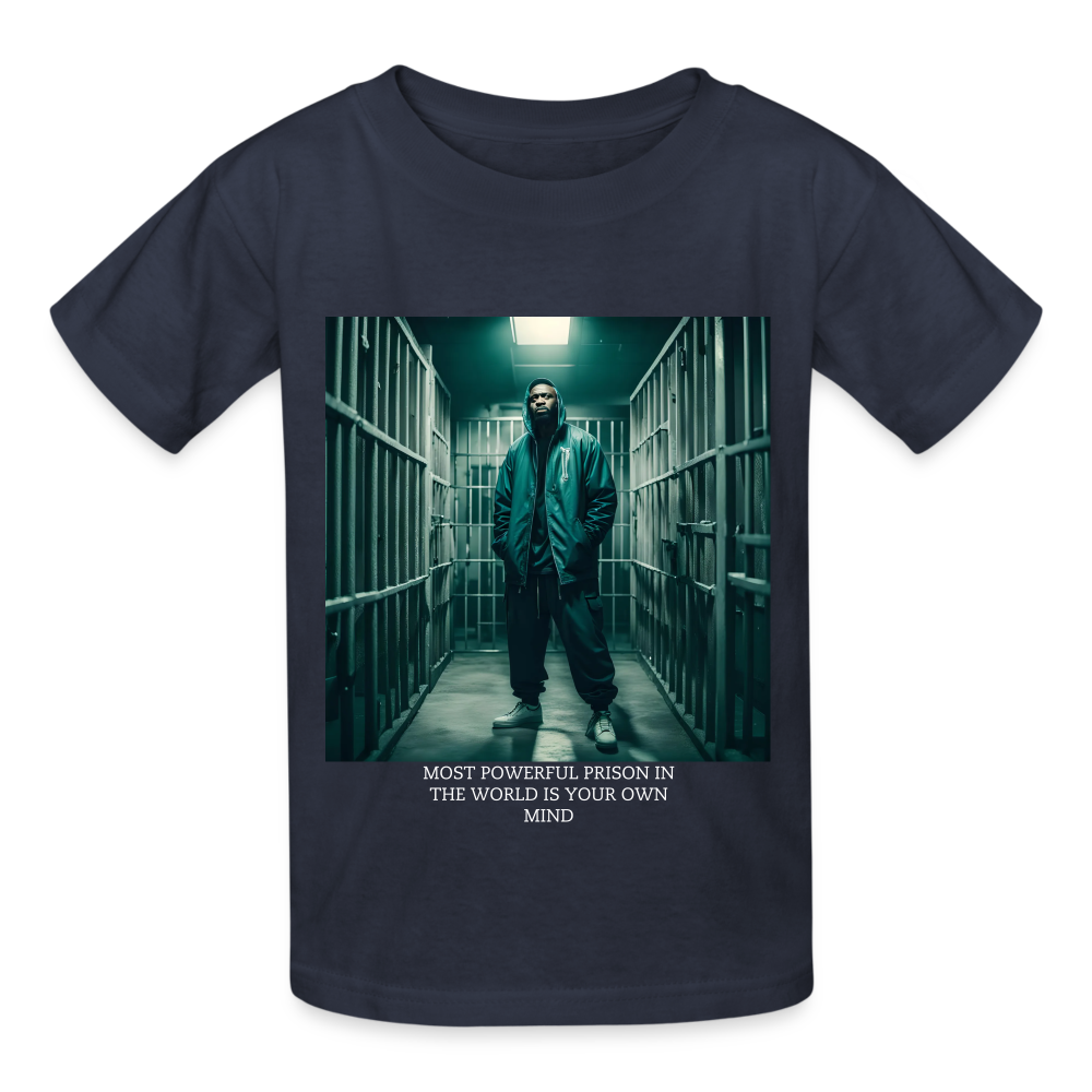 MOST POWERFUL PRISON IN THE WORLD IS OUR MIND - CHILDREN'S T-SHIRT - navy