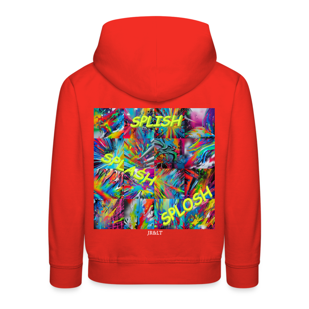 SPLISH SPLASH SPLOSH!! CHILDREN'S HOODIE - red