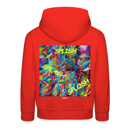 SPLISH SPLASH SPLOSH!! CHILDREN'S HOODIE - red