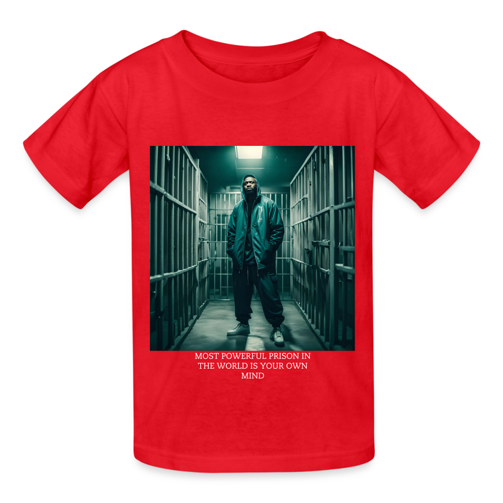 MOST POWERFUL PRISON IN THE WORLD IS OUR MIND - CHILDREN'S T-SHIRT - red