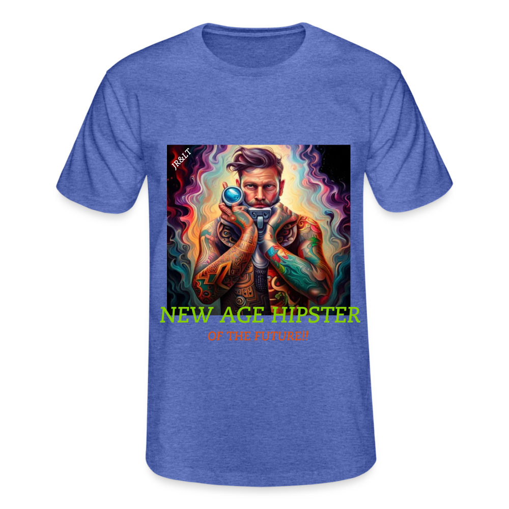 NEW AGE HIPSTER OF THE FUTURE!! MENS CLASSIC T-SHIRT - heather blue