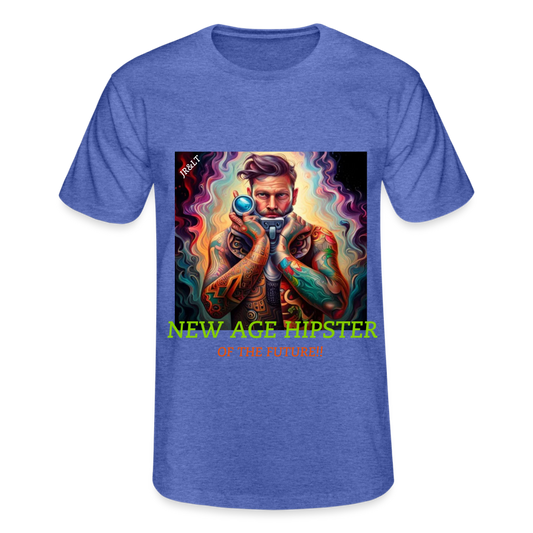 NEW AGE HIPSTER OF THE FUTURE!! MENS CLASSIC T-SHIRT - heather blue