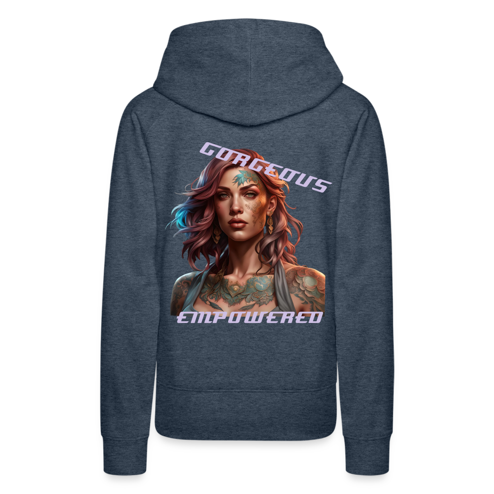 GORGEOUS & EMPOWERED - WOMEN'S HOODIE - heather denim