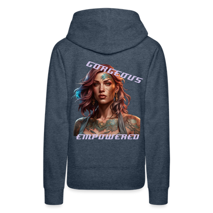 GORGEOUS & EMPOWERED - WOMEN'S HOODIE - heather denim