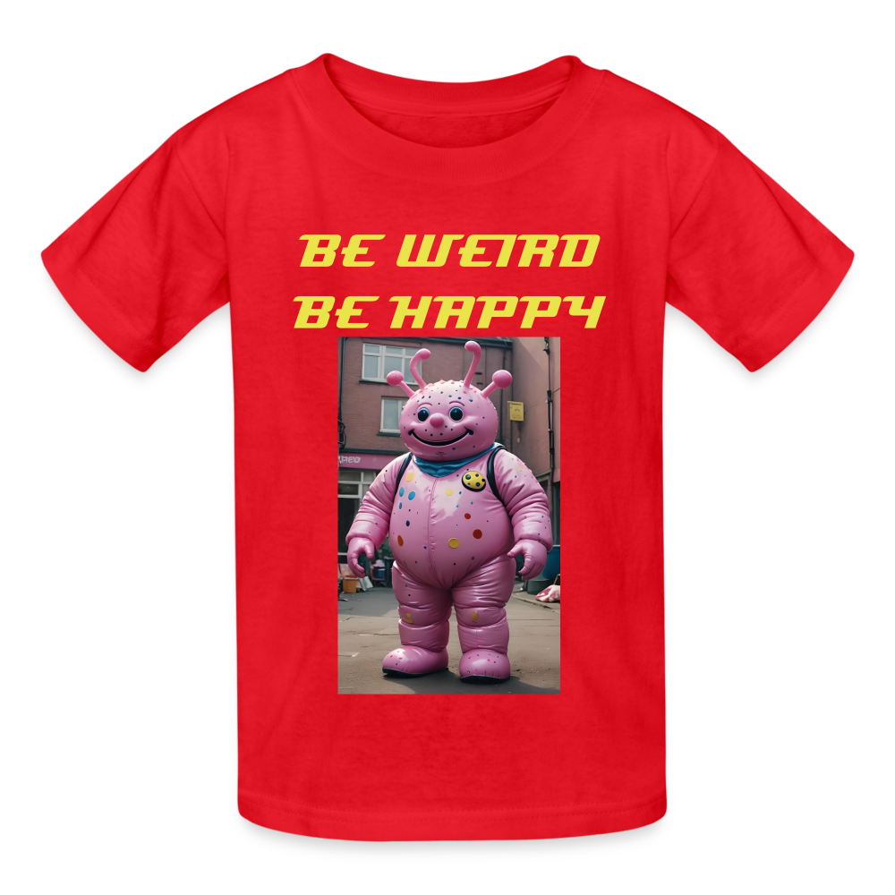 BE WEIRD BE HAPPY - CHILDREN'S T-SHIRT - red