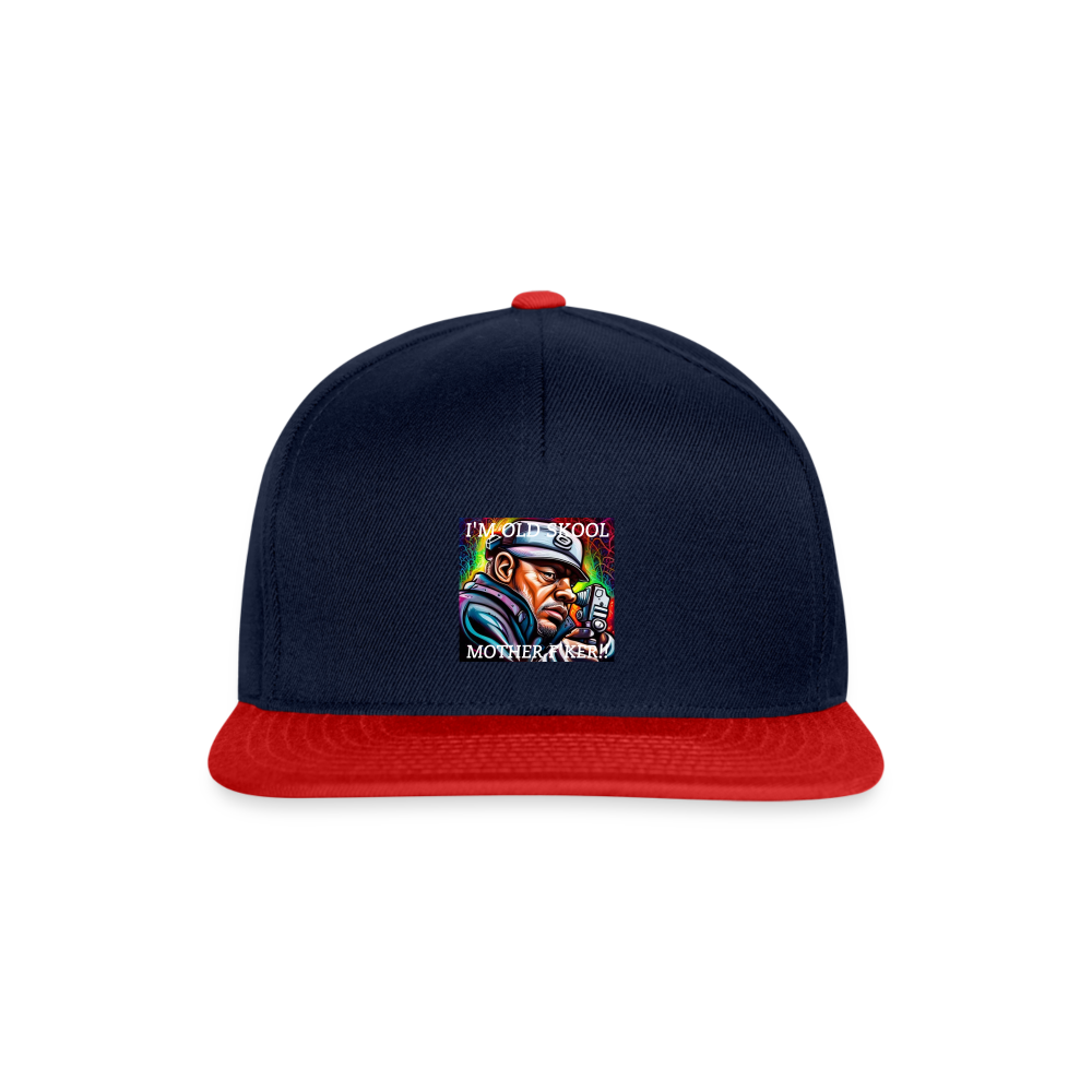 I'M OLD SCHOOL MOTHERF'KER!! SNAPBACK CAP - navy/red