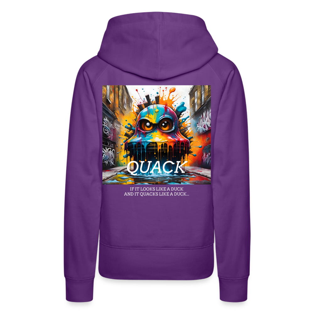 QUACK!! WOMEN'S HOODIE - purple