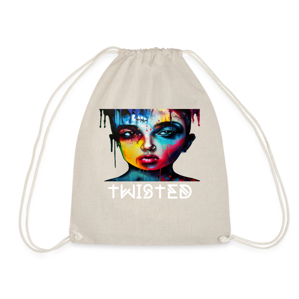 TWISTED!! DRAWSTRING BAG - nature