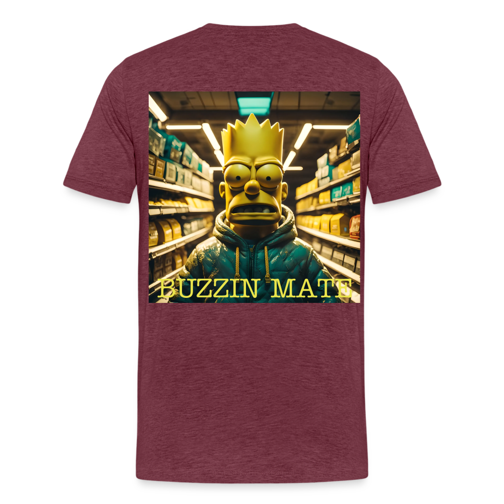 BUZZIN MATE - MEN'S PREMIUM T-SHIRT - heather burgundy