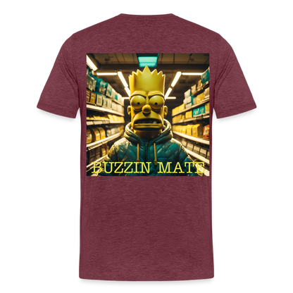 BUZZIN MATE - MEN'S PREMIUM T-SHIRT - heather burgundy