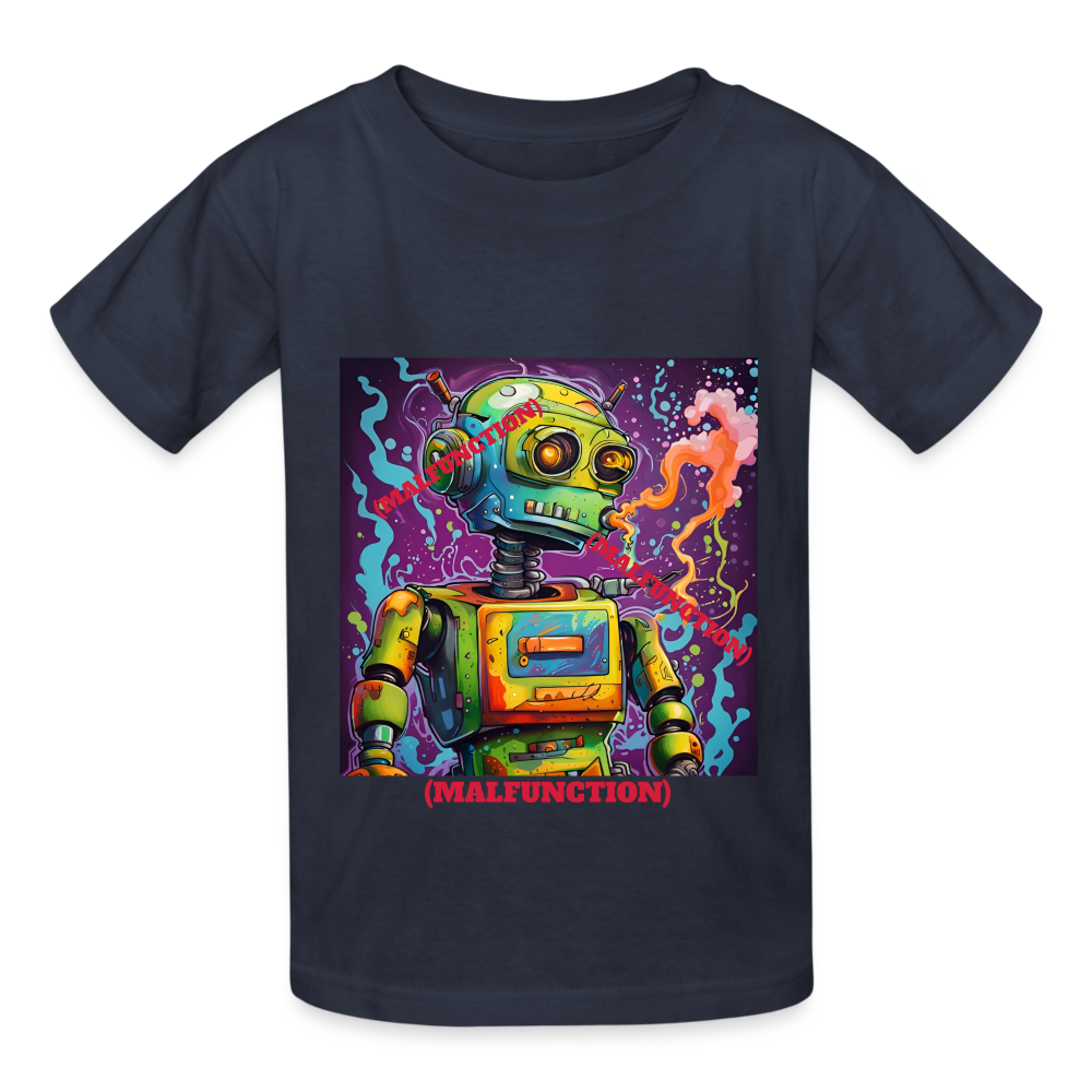 MALFUNCTIONING ROBOT!! CHILDREN'S T-SHIRT - navy