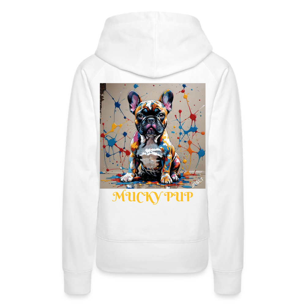 MUCKY PUP!! - WOMEN'S HOODIE - white