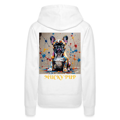 MUCKY PUP!! - WOMEN'S HOODIE - white