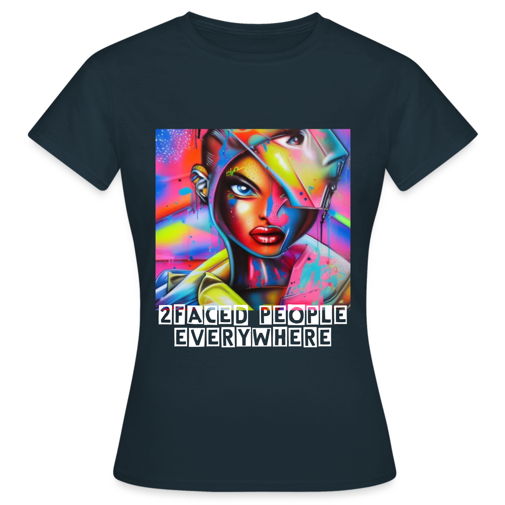 TWO FACED!! - WOMEN'S T=SHIRT - navy