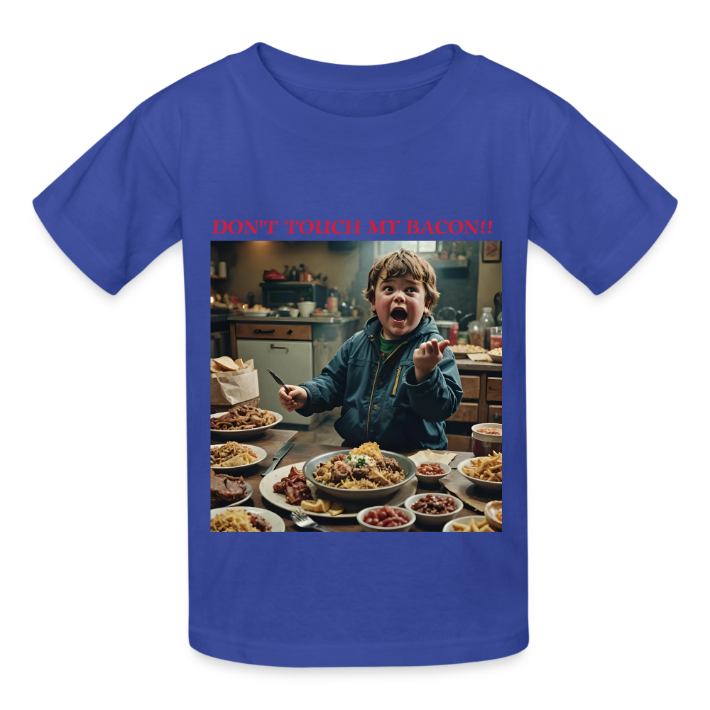 DON'T TOUCH MY BACON - CHILDREN'S T-SHIRT - royal blue