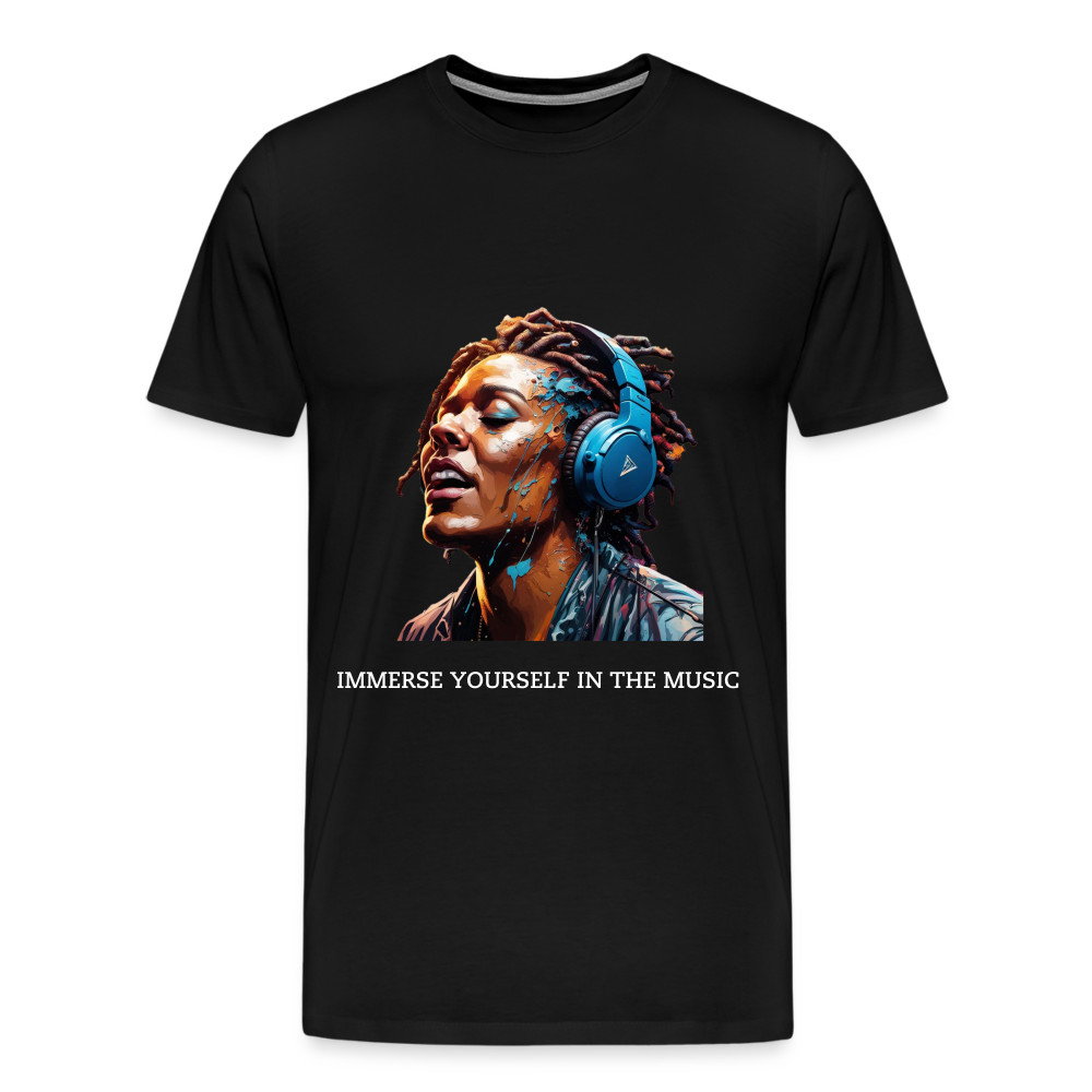 IMMERSE YOUR SELF IN THE MUSIC!! MEN'S PREMIUM T-SHIRT - black