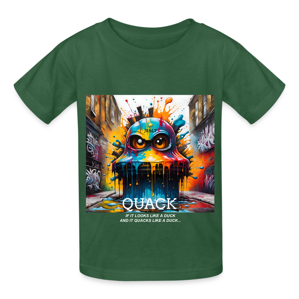 QUACK!! CHILDREN'S T-SHIRT - bottle green