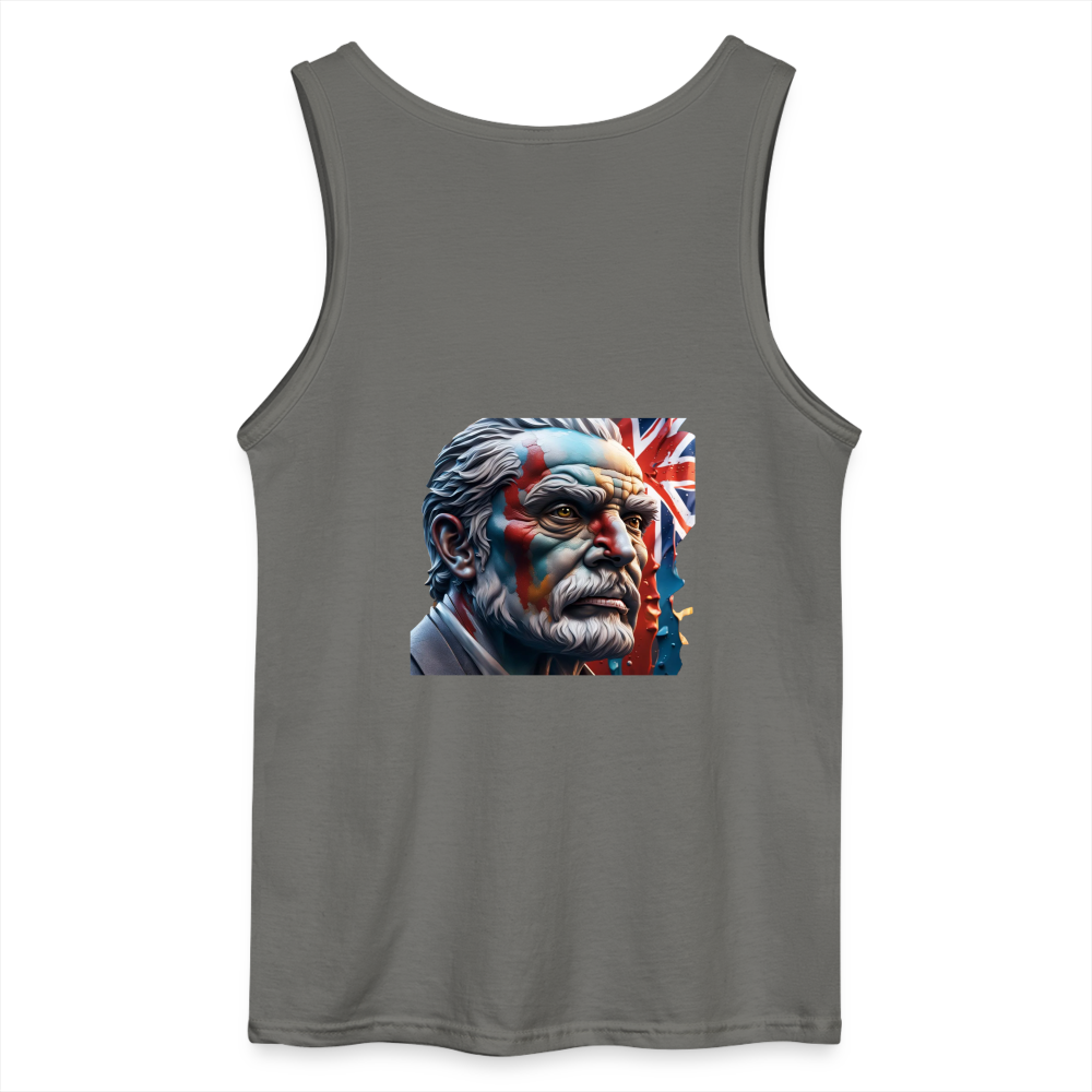 OLD MAN BRITAIN- MEN'S TANK TOP - charcoal grey