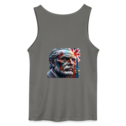 OLD MAN BRITAIN- MEN'S TANK TOP - charcoal grey