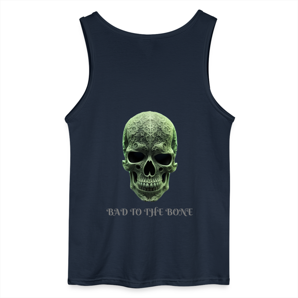 BAD TO THE BONE- MEN'S TANK TOP - navy