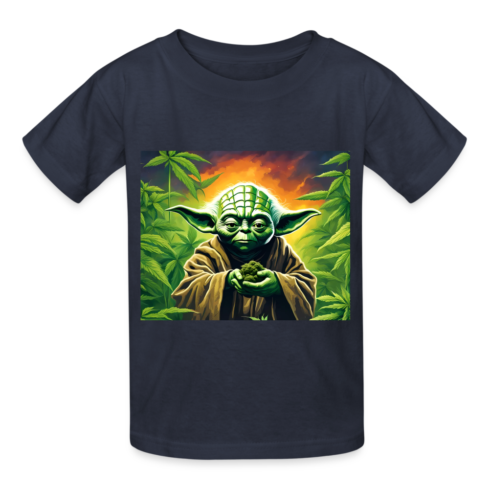 ENLIGHTENED YODA - CHILDREN'S T-SHIRT - navy