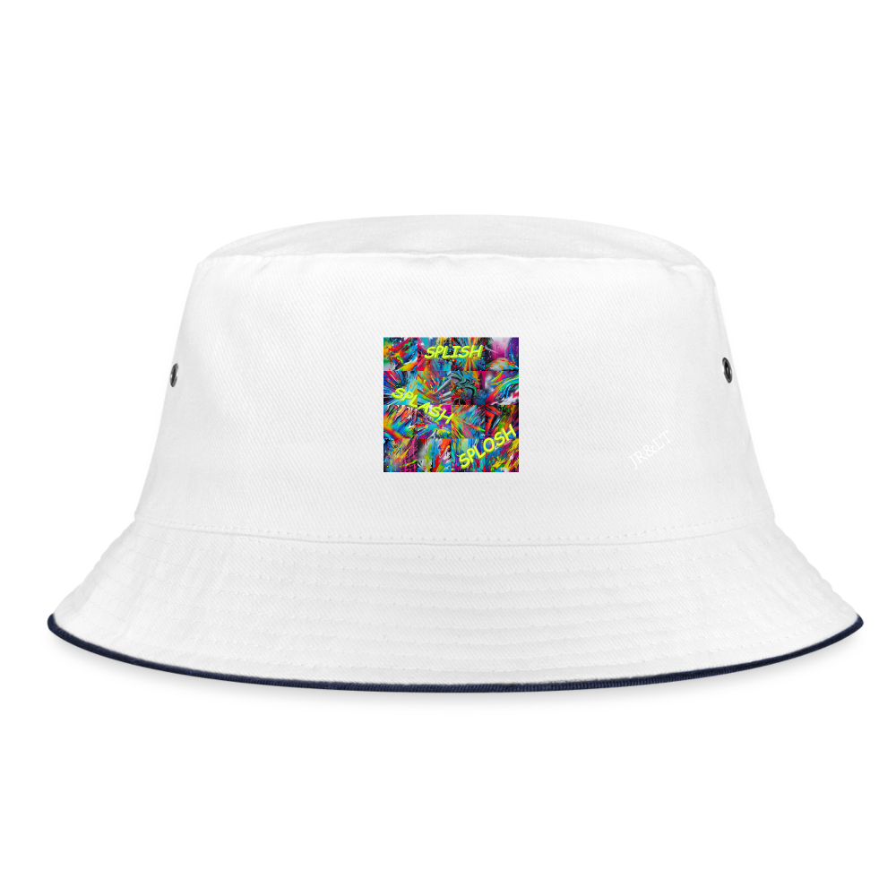 SPLISH SPLASH SPLOSH!! BUCKET HAT - white/navy