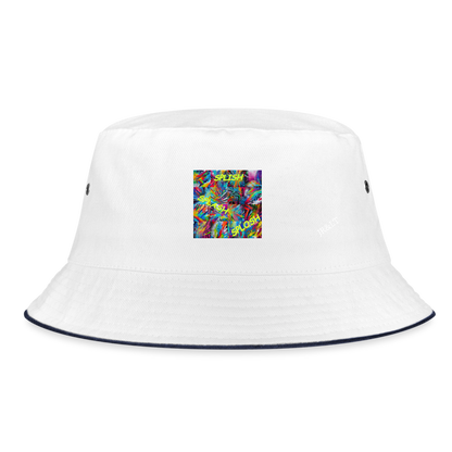 SPLISH SPLASH SPLOSH!! BUCKET HAT - white/navy