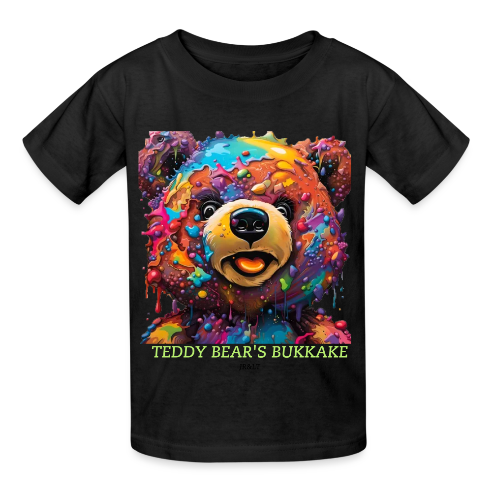 TEDDY BEAR'S BUKKAKE!! CHILDRENS T-SHIRT - black